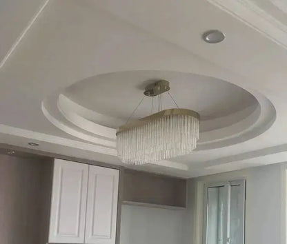 Chandelier Decorbites modern gold luster crystal dining pendant light with crystal strands on Tampa Home & Garden Store