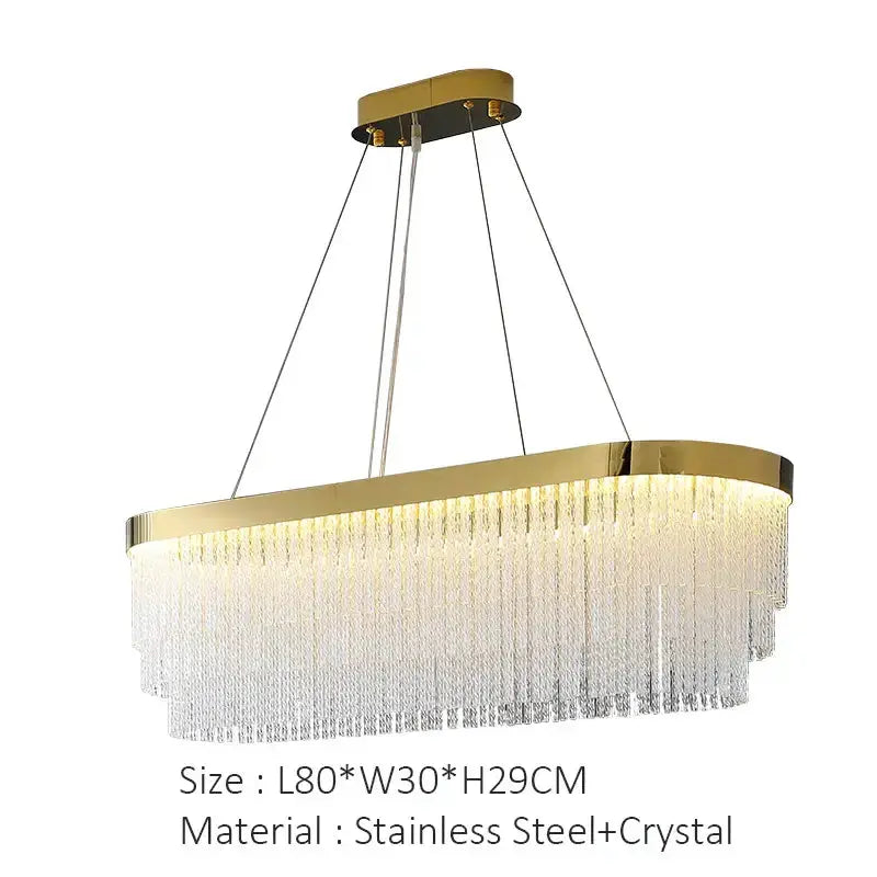 Chandelier modern gold luster crystal pendant light Decorbites stainless steel frame on Tampa Home & Garden Store