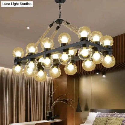 Industrial farmhouse black pendant dining room light with cognac glass bulbs by Decorbites on Tampa Home & Garden Store