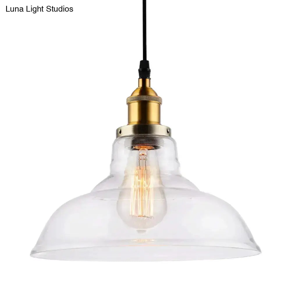 Farmhouse brass clear glass pendant light for dining room by Decorbites on Tampa Home & Garden Store
