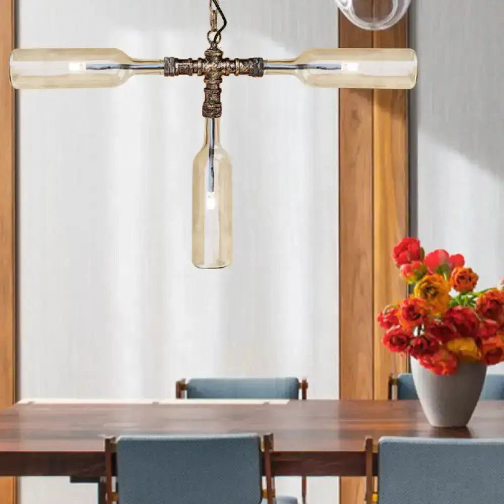 Farmhouse bottle chandelier with smoke gray blue bottles and silver hardware Decorbites on Tampa Home & Garden Store