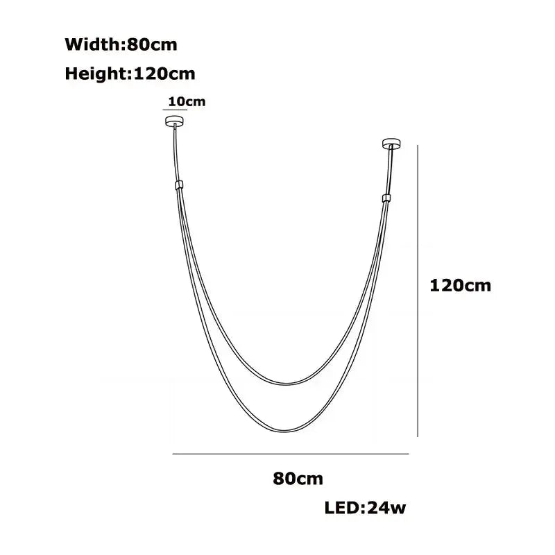 Chandelier Decorbites modern leather belt LED pendant light, 24W, 80x120cm on Tampa Home & Garden Store