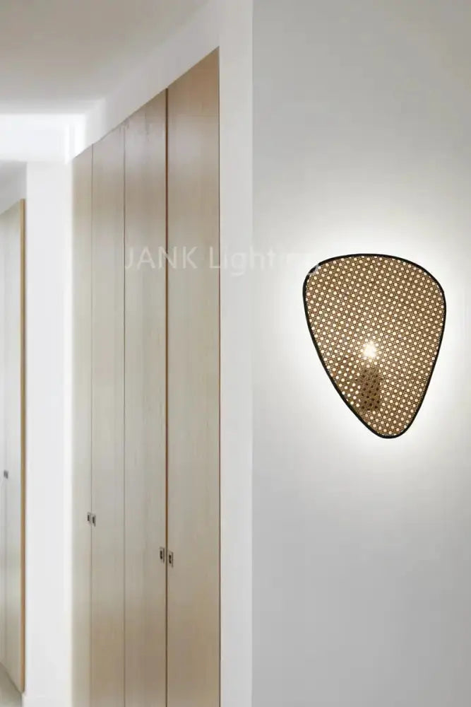Chandelier natural tan rattan pendant light by Decorbites with a perforated teardrop shade on Tampa Home & Garden Store