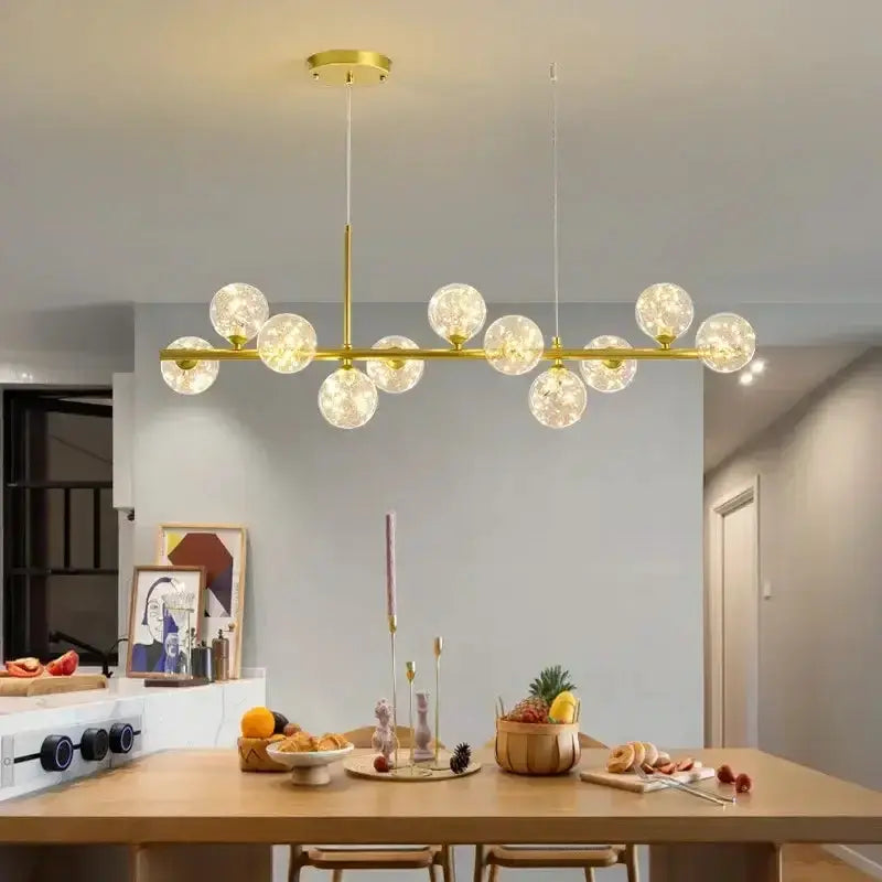Chandelier modern gold glass ball dining pendant with globe bulbs by Decorbites on Tampa Home & Garden Store
