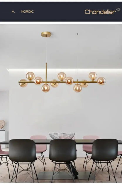 Chandelier Decorbites modern gold glass ball pendant light over dining table on Tampa Home & Garden Store