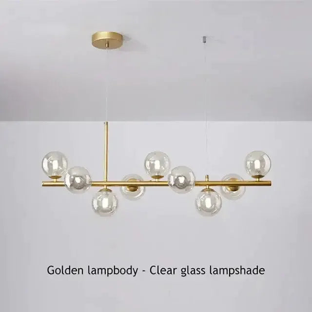 Chandelier Decorbites modern gold glass ball pendant light with clear globes for dining room on Tampa Home & Garden Store