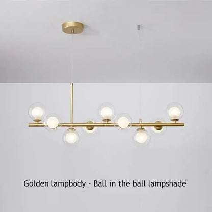 Chandelier Decorbites gold glass ball pendant light with clear globes on brass bar on Tampa Home & Garden Store
