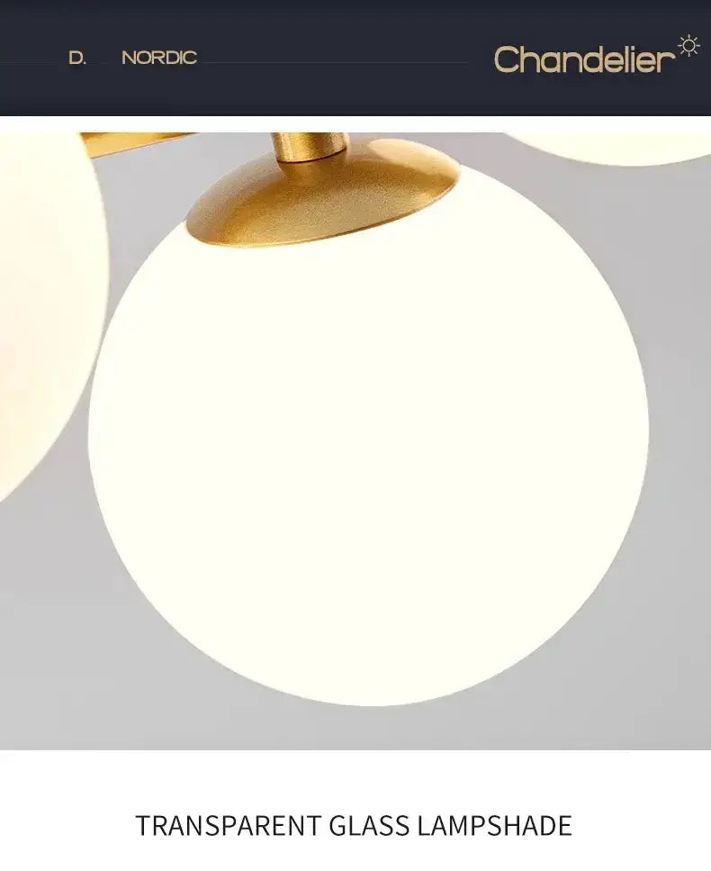Chandelier modern gold glass ball pendant light with frosted globe by Decorbites on Tampa Home & Garden Store