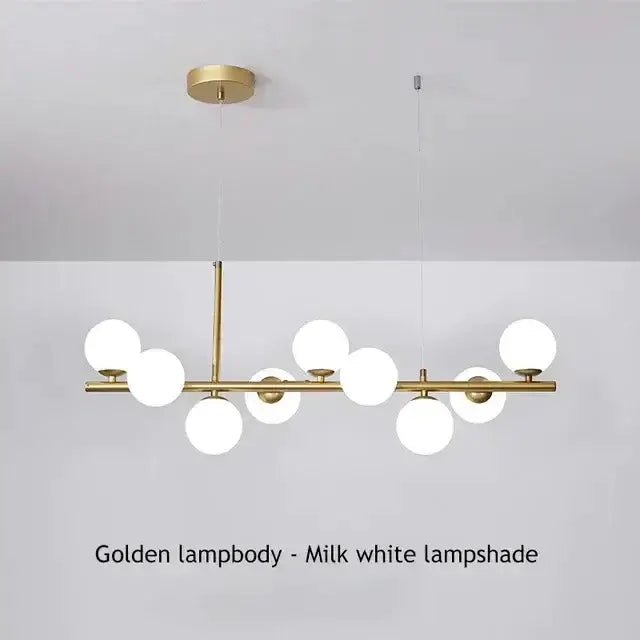 Modern Black Glass Ball Chandelier for Dining