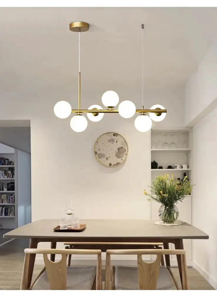Modern Black Glass Ball Chandelier for Dining