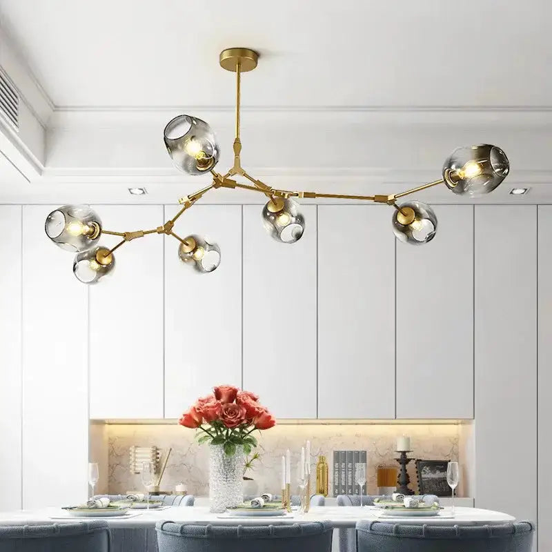 Chandelier Nordic clear glass ball LED dining pendant light with gold hardware Decorbites on Tampa Home & Garden Store
