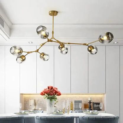 Chandelier Nordic clear glass ball LED dining pendant light with gold hardware Decorbites on Tampa Home & Garden Store