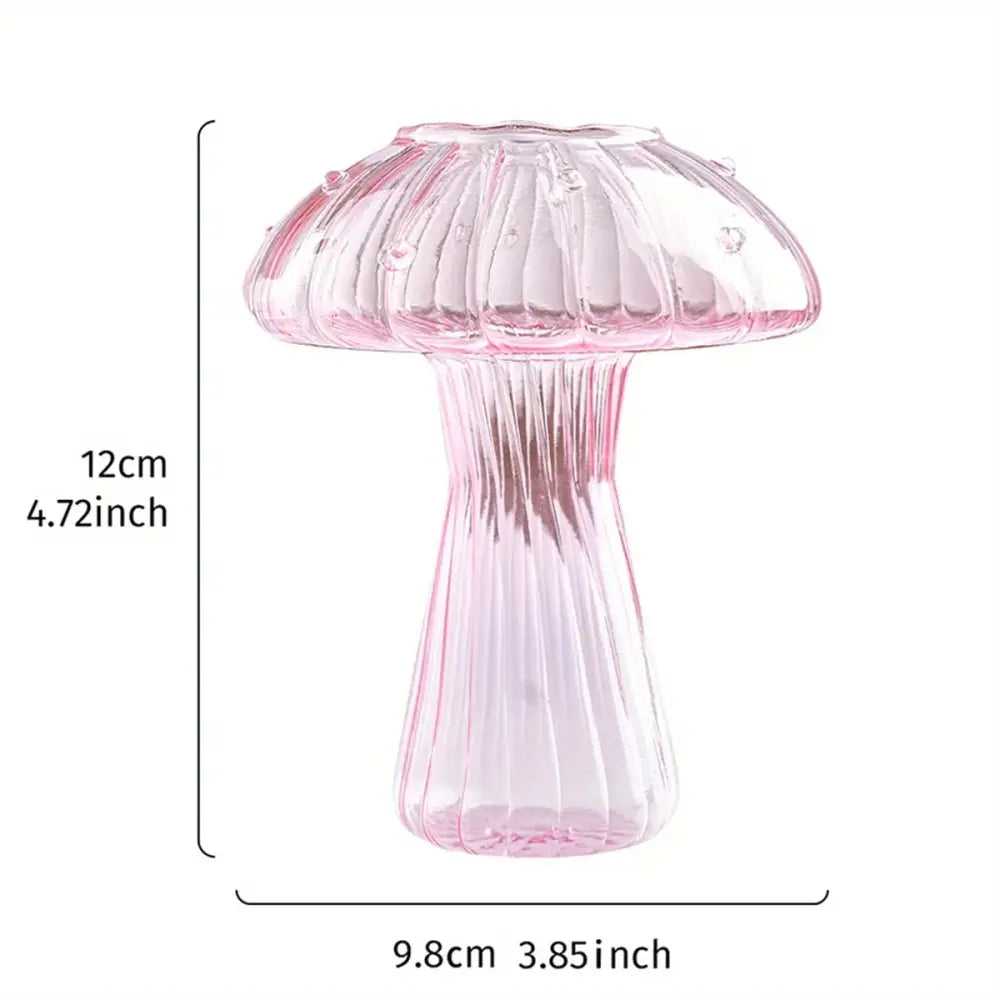 Glass Mushroom Hydroponic Planter for Home & Garden
