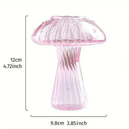 Glass Mushroom Hydroponic Planter for Home & Garden