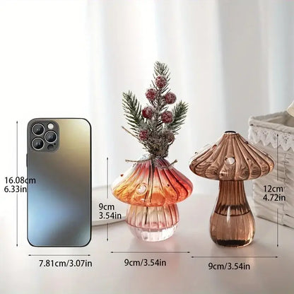 Glass Mushroom Hydroponic Planter for Home & Garden