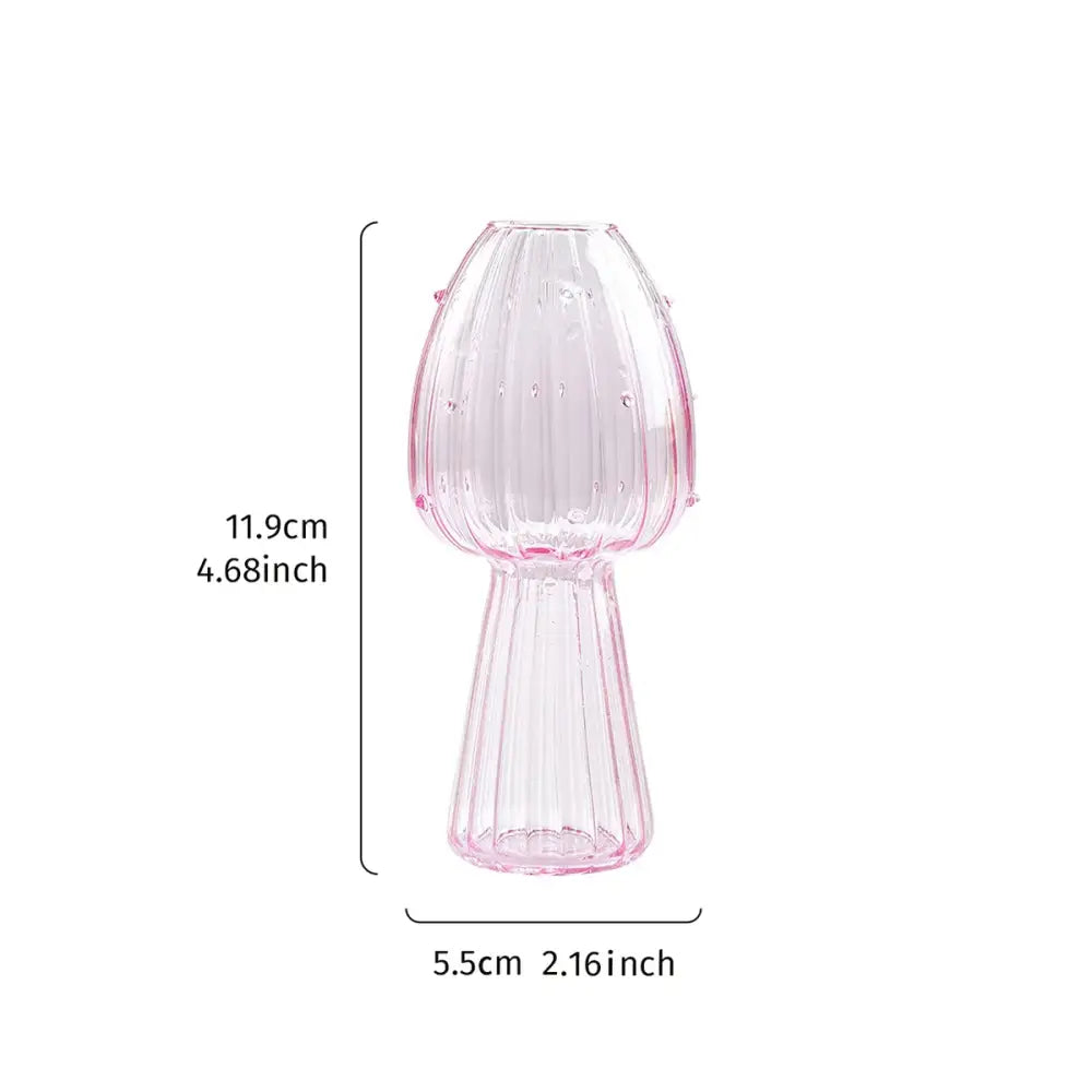 Glass Mushroom Hydroponic Planter for Home & Garden