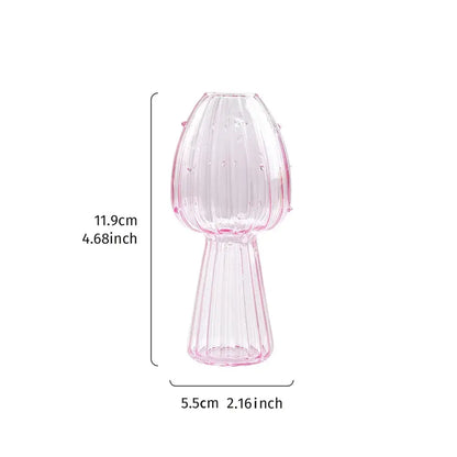 Glass Mushroom Hydroponic Planter for Home & Garden