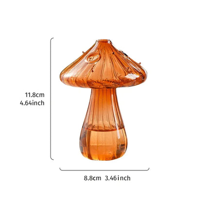 Glass Mushroom Hydroponic Planter for Home & Garden