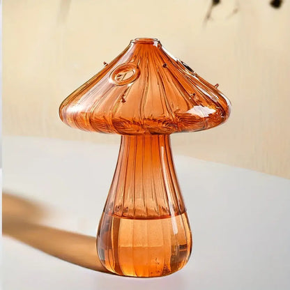 Glass Mushroom Hydroponic Planter for Home & Garden
