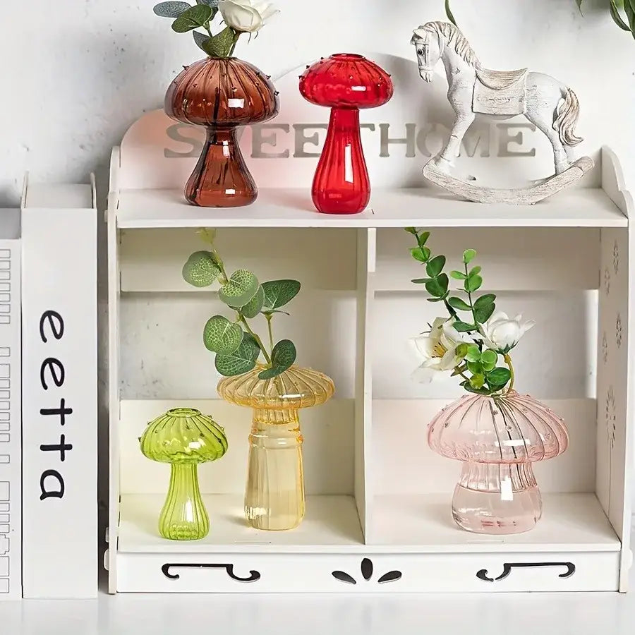 Glass Mushroom Hydroponic Planter for Home & Garden