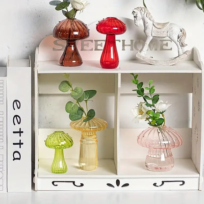 Glass Mushroom Hydroponic Planter for Home & Garden