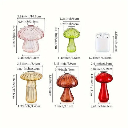 Glass Mushroom Hydroponic Planter for Home & Garden