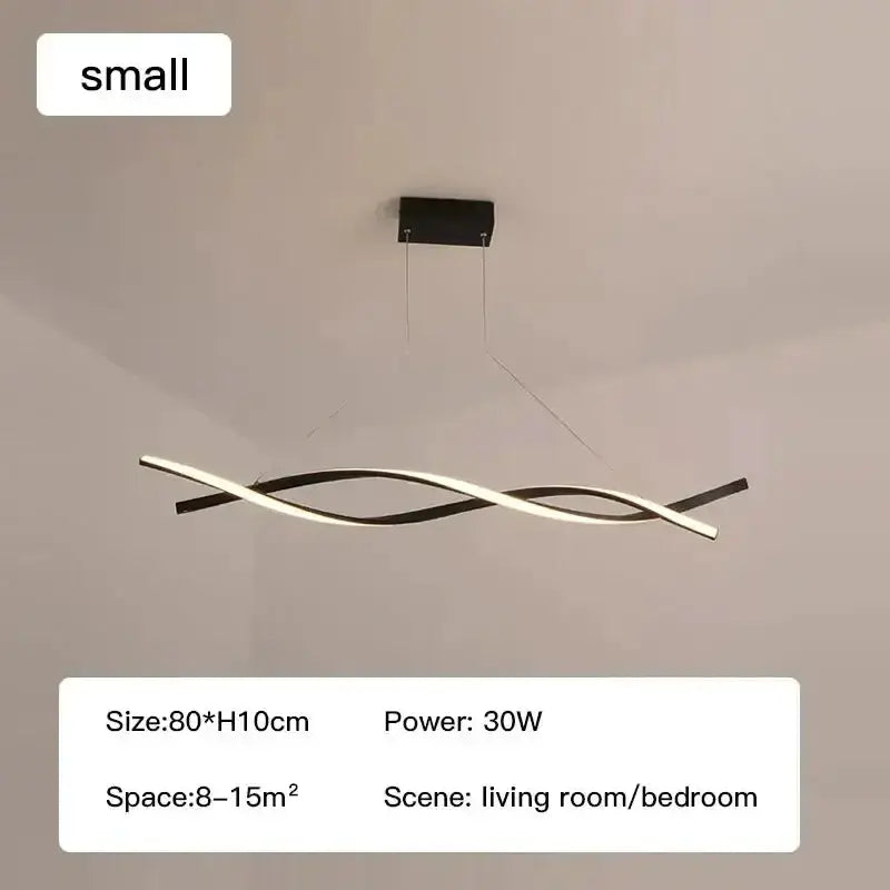 Decorbites modern black and gold wave LED glass pendant light chandelier for living room on Tampa Home & Garden Store