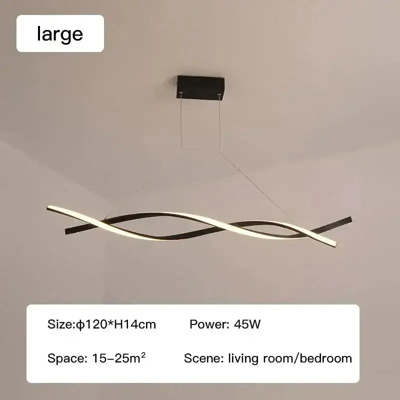 Chandelier Decorbites modern black & gold wave LED glass pendant light for dining room on Tampa Home & Garden Store