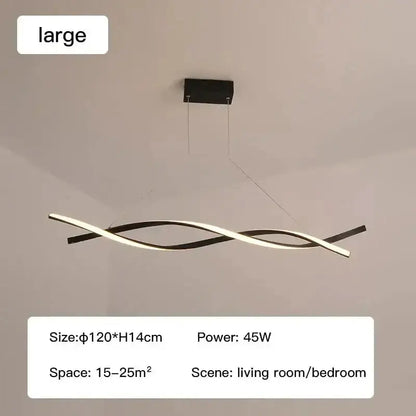 Chandelier Decorbites modern black & gold wave LED glass pendant light for dining room on Tampa Home & Garden Store