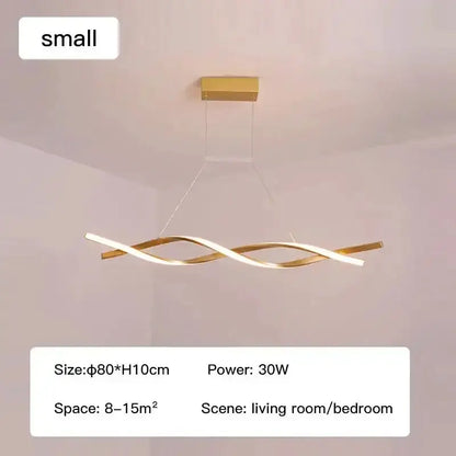 Modern black & gold wave LED glass pendant light chandelier by Decorbites for dining room on Tampa Home & Garden Store
