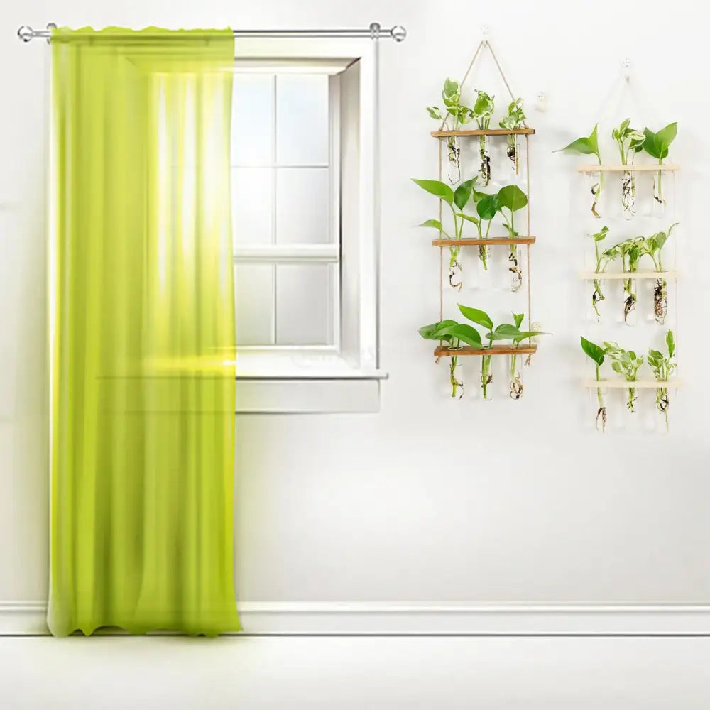 Glass Wall Hanging Planters with Wooden Holder