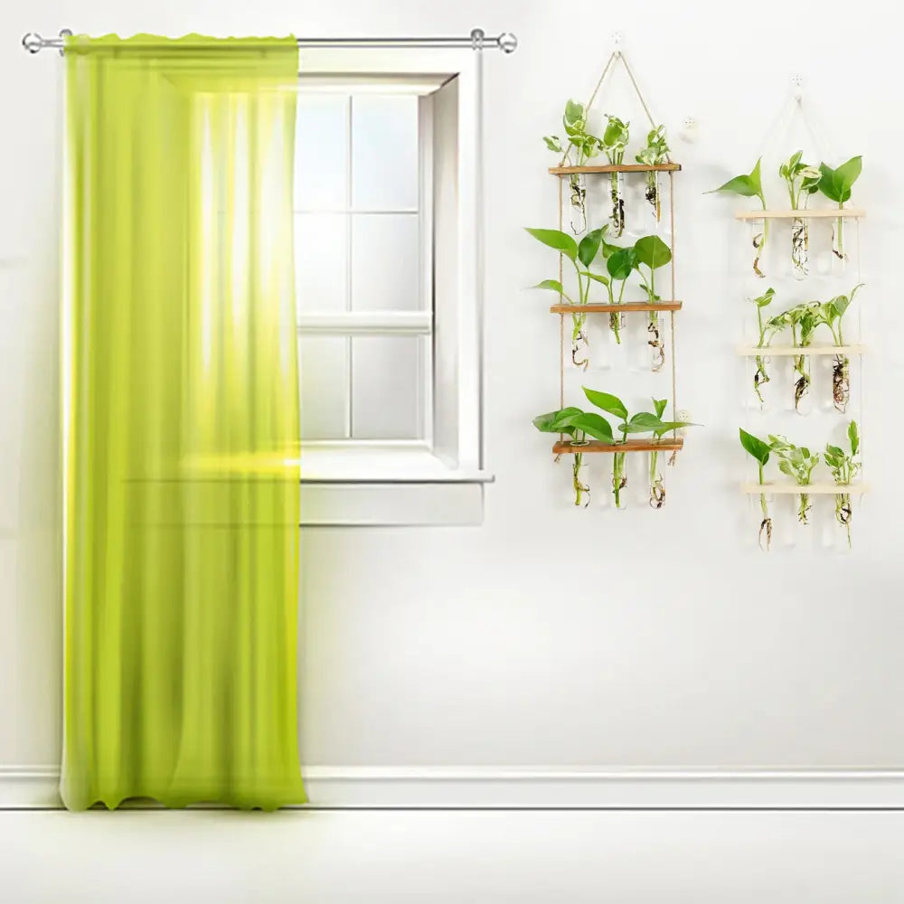 Glass Wall Hanging Planters with Wooden Holder