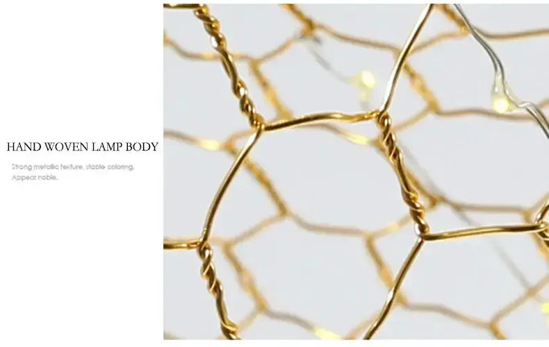 Chandelier Decorbites modern gold mesh cloud pendant with hand-woven lamp body on Tampa Home & Garden Store