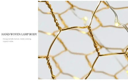 Chandelier Decorbites modern gold mesh cloud pendant with hand-woven lamp body on Tampa Home & Garden Store