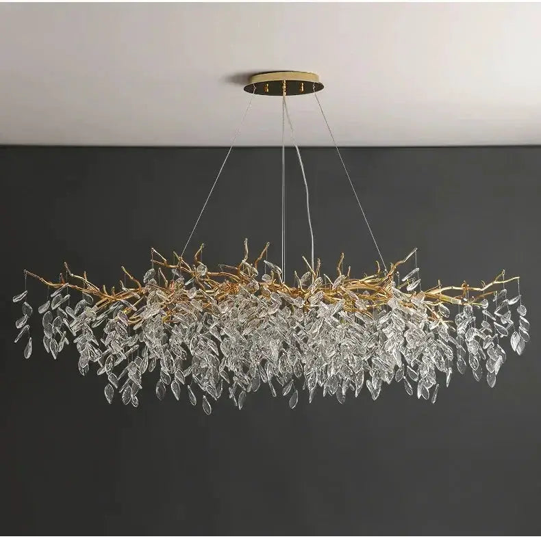 Modern gold crystal LED branch chandelier Decorbites for dining room on Tampa Home & Garden Store