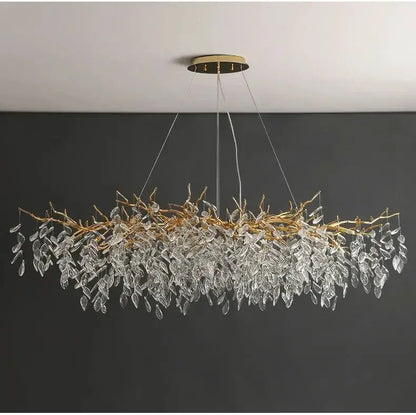 Modern gold crystal LED branch chandelier Decorbites for dining room on Tampa Home & Garden Store