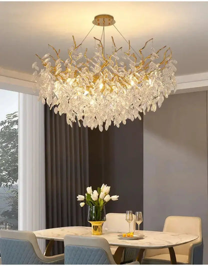 Chandelier Decorbites modern gold crystal LED branch chandelier for dining room on Tampa Home & Garden Store