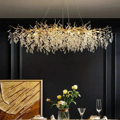 Chandelier Decorbites modern gold crystal LED branch dining room fixture on Tampa Home & Garden Store