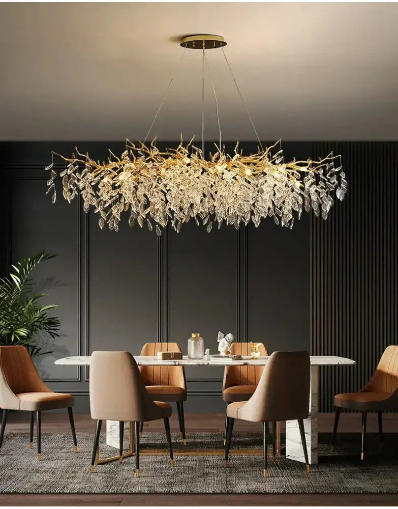 Chandelier Decorbites modern gold crystal LED branch chandelier for dining room on Tampa Home & Garden Store