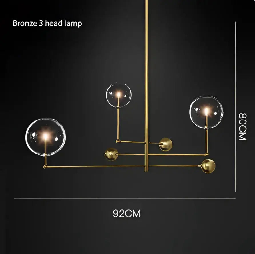Chandelier Decorbites modern gold glass bubble with globe bulbs, 92cm 80cm high on Tampa Home & Garden Store