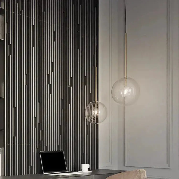 Chandelier Decorbites modern gold glass bubble starburst dining light with 2 globe pendants on Tampa Home & Garden Store