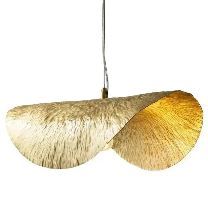 Modern gold lotus leaf pendant light by Decorbites, twin petal shade on Tampa Home & Garden Store