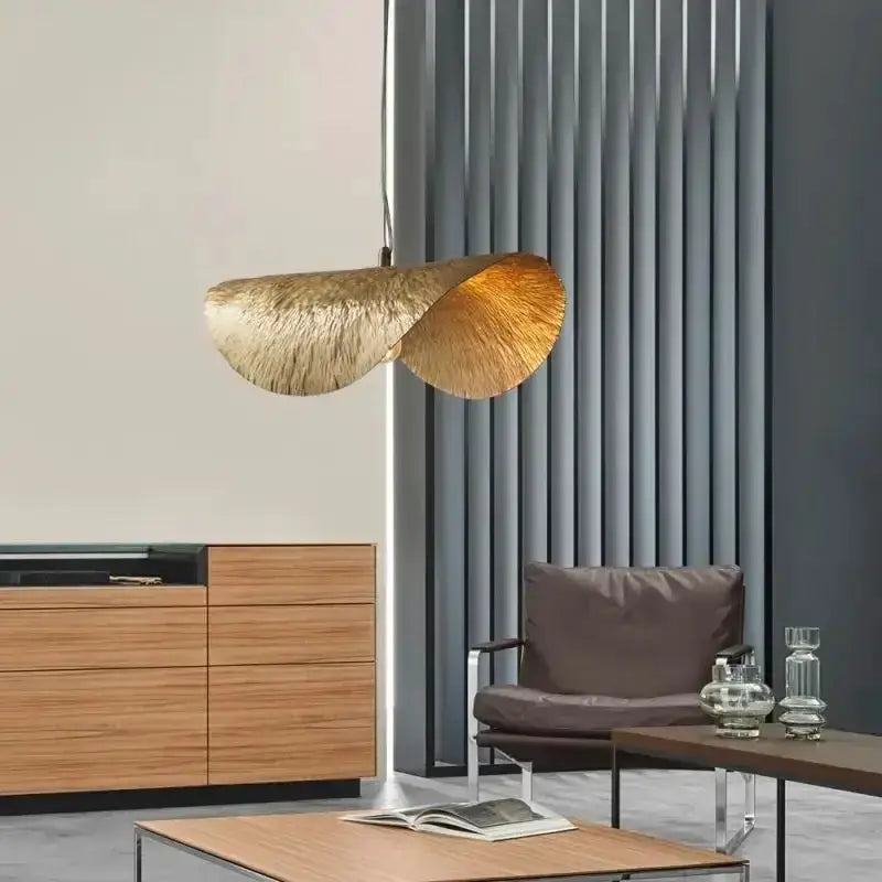 Modern gold lotus leaf pendant light by Decorbites, dining room chandelier on Tampa Home & Garden Store