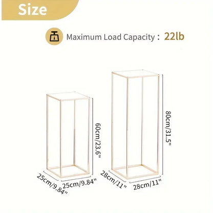 Gold metal flower stand by Decorbites; two frame stands, small 60cm tall and large 80cm tall on Tampa Home & Garden Store