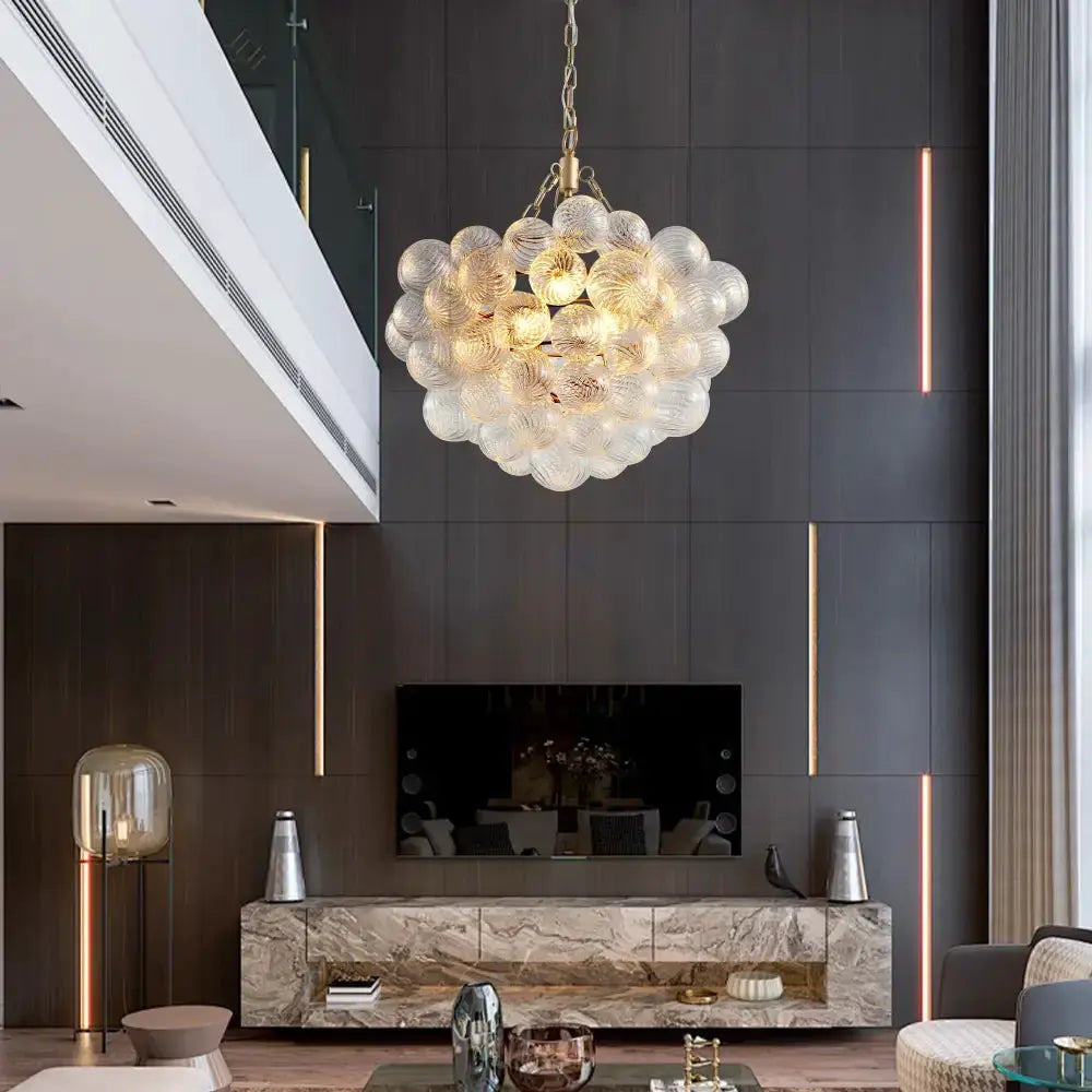 Chandelier Decorbites gold bubble glass pendant light with adjustable height for dining room on Tampa Home & Garden Store