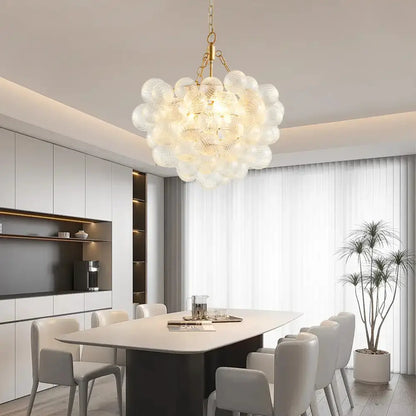 Modern gold bubble glass pendant light chandelier with adjustable height by Decorbites on Tampa Home & Garden Store