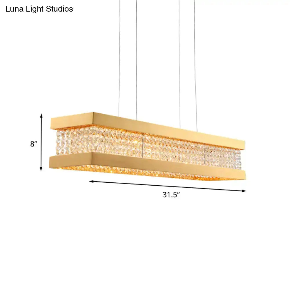 Contemporary gold crystal pendant light 110–120V, gold frame 31.5in W x 8in H Decorbites on Tampa Home & Garden Store