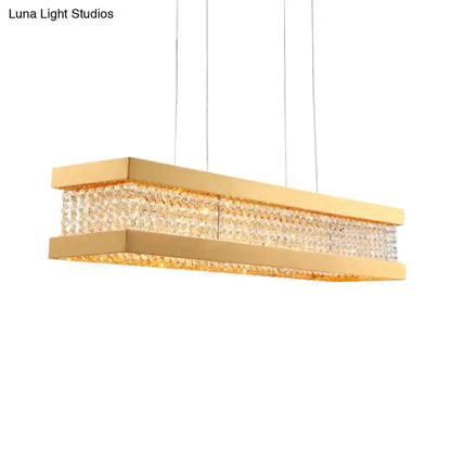 Contemporary gold crystal pendant light with crystal bead strip Decorbites 110-120V on Tampa Home & Garden Store