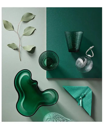 Emerald Glass Wavy Vase by Decorbites, bold green hues and textured surface on Tampa Home & Garden Store
