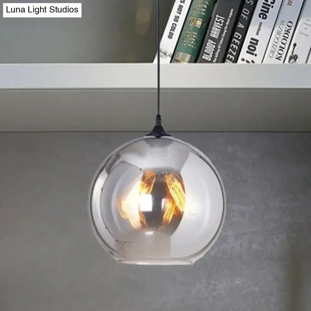 Industrial grey glass spherical pendant light with Edison bulb for kitchen Decorbites on Tampa Home & Garden Store
